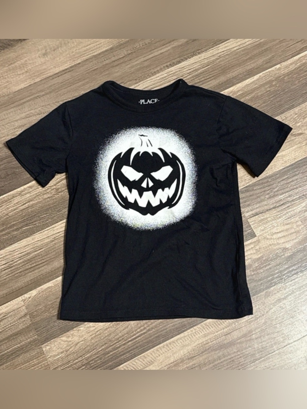 The Children's Place Black Halloween Pumpkin Graphic Tee size small
